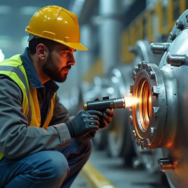 Onsite quality inspection services being performed by an IMV inspector at an industrial facility