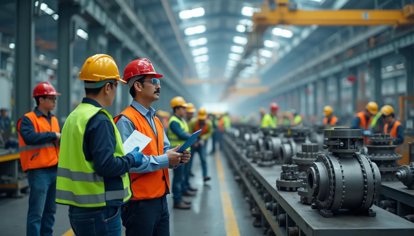 PVF supply chain management facility showing industrial pipe valve and fitting inventory control systems