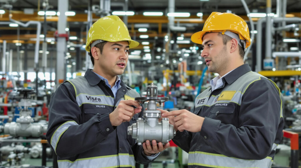 Third party PVF inspection services performing quality control testing on industrial components